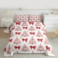 thumbnail image 3 of Homewish Ribbon Bow Tie Bedding Comforter Set,Merry Christmas Twin Comforter Sets,Red White Bedding Set For Kids,Breathable Home Decor Reversible,2-Piece, 3 of 9