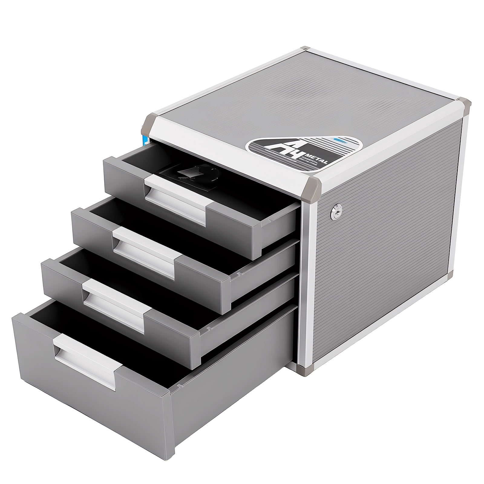 File Storage Cabinet with Lockable Drawers, File Cabinet with 4 Drawers, Document Storage Box for Offices and Homes