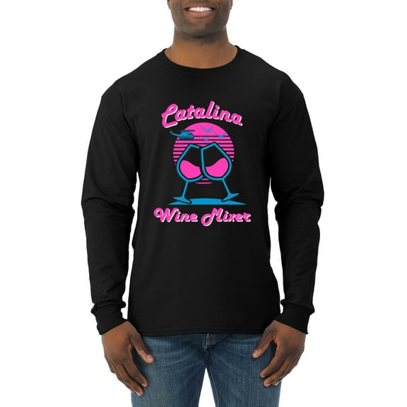 Catalina Wine Mixer Island Prestige Movie| Mens Pop Culture Long Sleeve T-Shirt, Black, Small