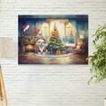 thumbnail image 2 of Merry Christmas Bulldog Santa Hat Xmas Tree Winter Holiday Horizontal Matte Canvas Poster Dog Lover Gifts Idea Wall Art Home Decor - 01013, 2 of 5