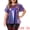 Purple, variant on DARING DIVA Women's Plus Metallic Crew Neck Short Sleeve Tops 1X Silver