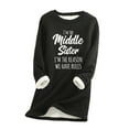 thumbnail image 2 of Tawop Womens Sweatshirts Tops for Women Sweatshirts for Women Crew Neck Long Sleeve Warm Fleece Casual Black M, 2 of 3