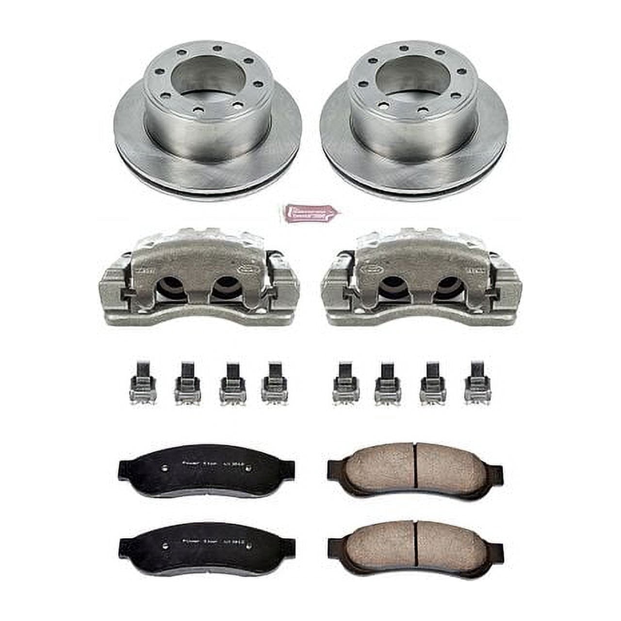 PowerStop Rear Stock Replacement Brake Pad and Rotor Kit with Calipers Fits: FORD Select Models KCOE1799