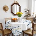 thumbnail image 3 of Teal Blue Eucalyptus Leaves Table Cloth Waterproof Tablecloths, Farmhouse Botanical Watercolor Tablecloth Dining Table Cover for Kitchen Party Tabletop Outdoor, Square Tablecloth 54x54 Inch, 3 of 9