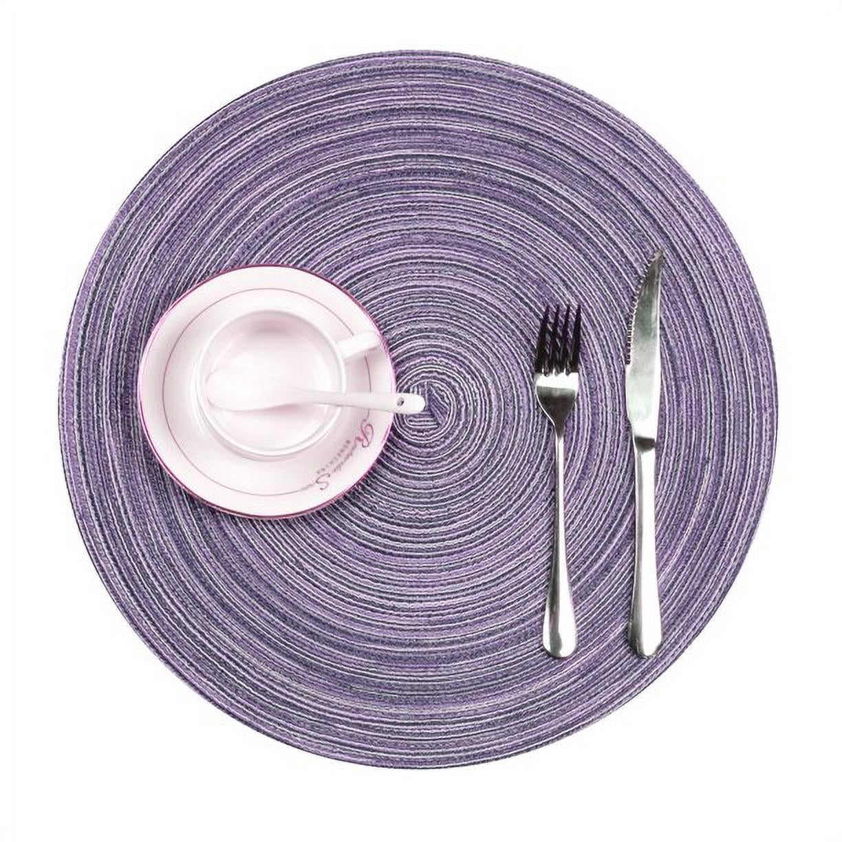 Set of 4 Round Cotton Braided Table Place Mats NonSlip Table Mats for