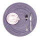 thumbnail image 1 of Juego de 4 manteles individuales redondos de algodón trenzado, manteles individuales antideslizantes para mesa de comedor, cocina, lavables, 15 pulgadas, color morado Zhivalor HQ-348, 1 of 1