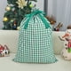 thumbnail image 5 of Bolsa de regalo navideña con cordón y diseño a cuadros, grande, de tela, con bolsillo, 70 x 50 cm | Bolsa reutilizable para guardar regalos y artículos de fiesta, embalaje decorativo, 5 of 6