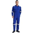 thumbnail image 2 of CHICTRY Adult Work Overalls Long Sleeve Reflective Strip Jumpsuits Mechanic Career Bodysuits Blue XL/175, 2 of 6