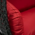 thumbnail image 5 of LeisureMod Mendoza Charcoal Wicker Hanging 2 Person Egg Swing Chair with Stand & Red Cushions, 5 of 9