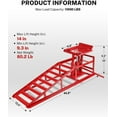 thumbnail image 2 of Towallmark 2PCS 5 Ton Car Ramps, Vehicle Ramps, Car Lift Ramp, 11060LBS Capacity Heavy Duty with 9.3 to 14 Inch Adjustable Height for Oil Changes Home Garage Use, Red, 2 of 6