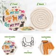 thumbnail image 4 of Haosy Set of 6 Drink Woven Coaster with Holder Heat Resistant Non-Slip Bar Coasters 4 Inches Dogs and Paw, 4 of 7