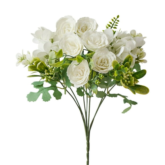 Meitianfacai Fake Flowers Plastic Artificial Flowers Bouquet for Home Wedding Tables Centerpieces Decor, Gifts for Mom