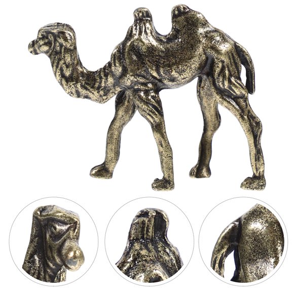 Brass Camel Desktop Adornment Decorative Camel Figurine Sculpture Home Decor