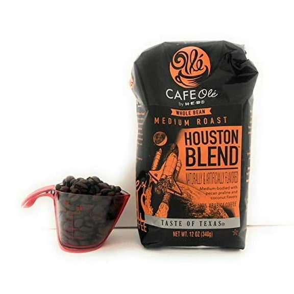 Cafe Ole Houston Blend Whole Bean Coffee (3 Pack) Bundle with Goodcook Coffee Measure