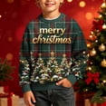 thumbnail image 5 of Frostluinai Boys Christmas Tree Sweaters Lightweight Xmas Party Sweater Tops Crew Neck Long Sleeve Funny Graphic Pullover 5-16 Years, 5 of 8
