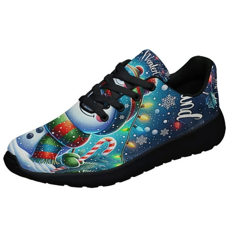 

Snowman Let It Snow Winter Wonderland ChriStas Shoes Sneakers Black Size 7.5