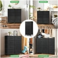 thumbnail image 6 of 【Great Deal】4-Drawer Dresser, Space Saver Fabric Storage Tower with Wood Top & Metal Frame, Easy Assembly for Bedroom, Closet, Nursery, Black, 6 of 10