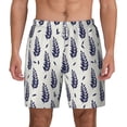 thumbnail image 3 of Uemuo Blue Leaves Pattern Mens Swim Trunks Quick Dry Board Shorts with Mesh Lining, Stretch Beach Shorts Quick Dry No-Chafing Board Shorts-Large, 3 of 9