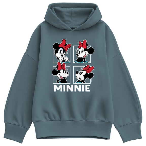 Disney - Minnie Grid - Women's Oversized Fleece Hoodie Sweatshirt