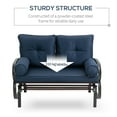 thumbnail image 5 of Outsunny Swing Glider Rocking Chair, Double Patio Bench, 2 Person Loveseat with Steel Frame, Cushions, Pillow Armrests, Blue, 5 of 9
