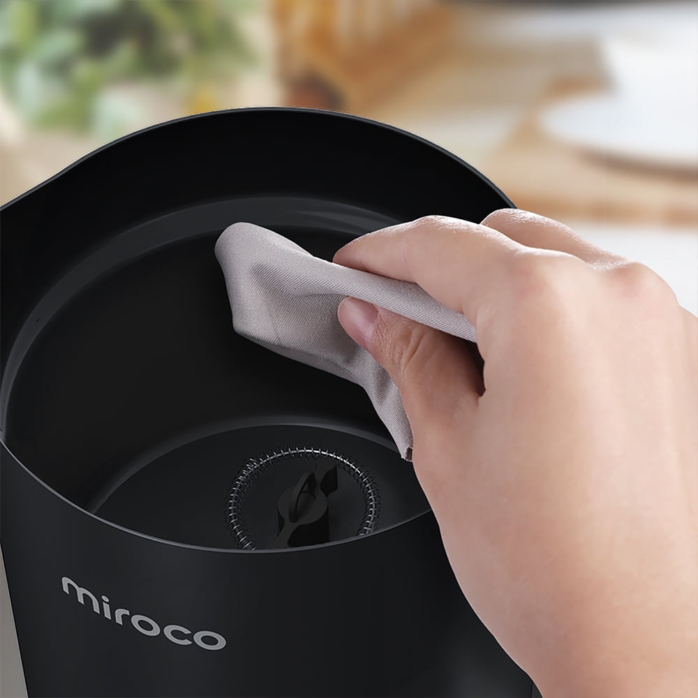 Miroco Milk Frother, Automatic Stainless Steel Foam Maker with Hot &Cold Milk Functionality,Black
