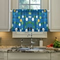 thumbnail image 2 of Yayeee Kitchen Curtains Light Filtering 27"x24" Rod Pocket Short Cafe Window Panel, Blue Abstract, 2 of 7