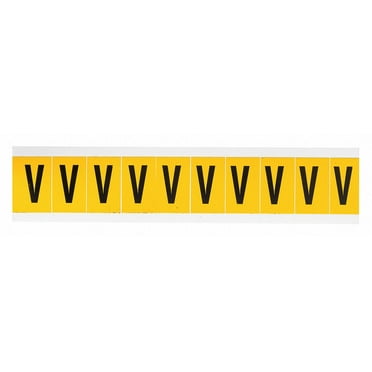 Brady Letter Label,V,1-1/2in.Hx7/8in.W  1530-V