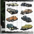 thumbnail image 2 of Vintage Shower Curtain Collage of Fifties Car Print for Bathroom 70 Inches Long, 2 of 4