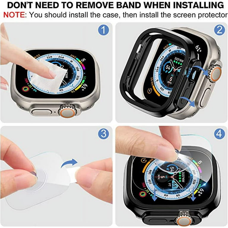 Apple Watch Ultra Case for 49mm Watch Case Built-in Tempered Glass Screen Protector, Case Full Coverage Cover for Apple Watch Ultra, Yellow 49mm Apple Watch Ultra Case for 49mm Watch Case Built-in Tempered Glass Screen Protector, Case Full Coverage Cover for Apple Watch Ultra, Yellow 49mm