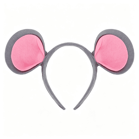 BZCOE Grey Mouse Ears Headband Mouse Ears Headband Gray Rat Ears Headbands for Adult Women Hair Accessories Rat Costumes Accessories Fuzzy Mouse Ears for Cosplay, Parties