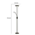 thumbnail image 5 of 2 Metal Heads Torchiere Floor Lamp with Dimmer Control, Black- Saltoro Sherpi, 5 of 5
