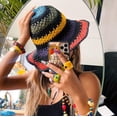 thumbnail image 3 of LinYooLi Women Straw Sun Hat Hand Woven Y2K Aesthetic Bucket Hat Striped Fishing Hat Beach Hat Foldable Cap Chic Summer Accessories, 3 of 7