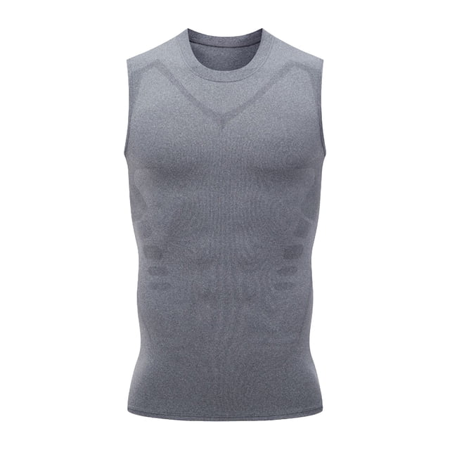 Wo-Fusoul Men's Sleeveless Tank Top, Casual Round Neck, Solid Color Breathable Summer Polyester Shirt