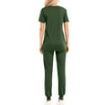 thumbnail image 4 of BiZtdJrK Scrub Sets for Women Medical Nursing Uniform V-Neck Short Sleeve Top and Jogger Pants 2 Piece Outfits with Pockets Army Green S, 4 of 5