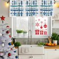 thumbnail image 5 of Lake Paddles Curtain Valances for Windows, Kitchen Valance Window Treatments Panel 2 Pack, Summer Watercolor Teal Blue Striped Rod Pocket Short Curtains for Bathroom Bedroom 60 x 18 Inch, 5 of 8
