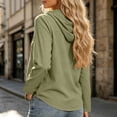 thumbnail image 5 of Josdec Button Down Hooded Sweatshirt for Women Solid Long Sleeve Cotton with Drawstring Loose Casual Overshirt Jacket S-XXL, 5 of 8