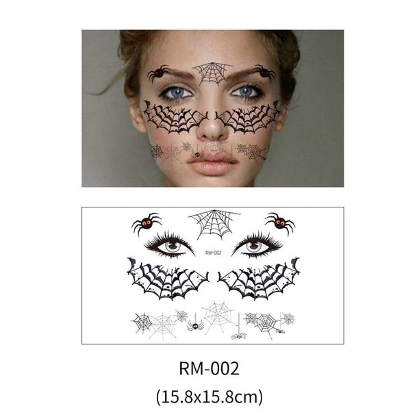 Pegatinas de tatuaje de heridas sangrientas para Halloween, tatuaje de cicatriz de simulación DIY, Cráneo, Palma de sangre, Impresión de terror, decoración de fiesta de Halloween, 5/10 piezas