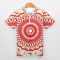 thumbnail image 3 of Red Blue Mandala Pattern Men Zipper T-shirt Summer Casual Short Sleeve T-shirt Top, 3 of 7
