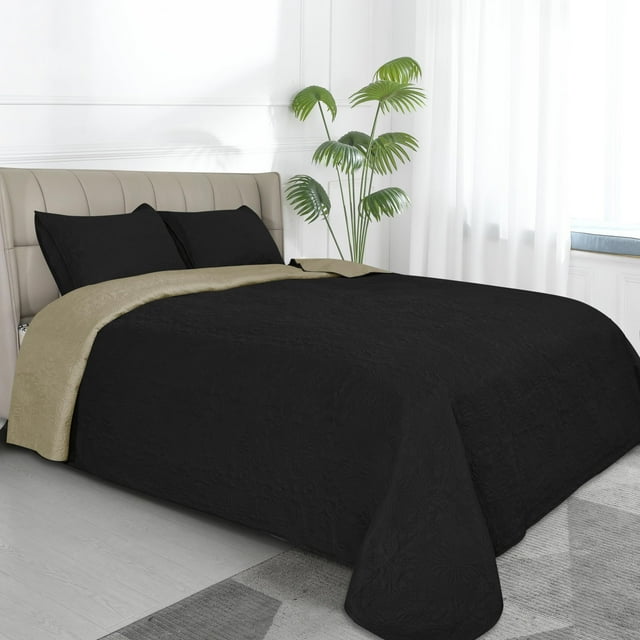 Juego de Edredón Fácil de Usar King Size Reversible con 2 Fundas de Almohada