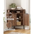 thumbnail image 7 of Joyyskill Fluted Corner Cabinet with Storage, Modern Floor Cabinets with Adjustable Shelf & Metal Legs Wooden Narrow Cabinet Organizer, Brown, 7 of 7