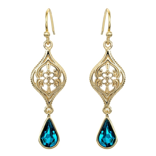 Disney - Disney Silver Plated Aladdin Princess Jasmine Crystal Dangle