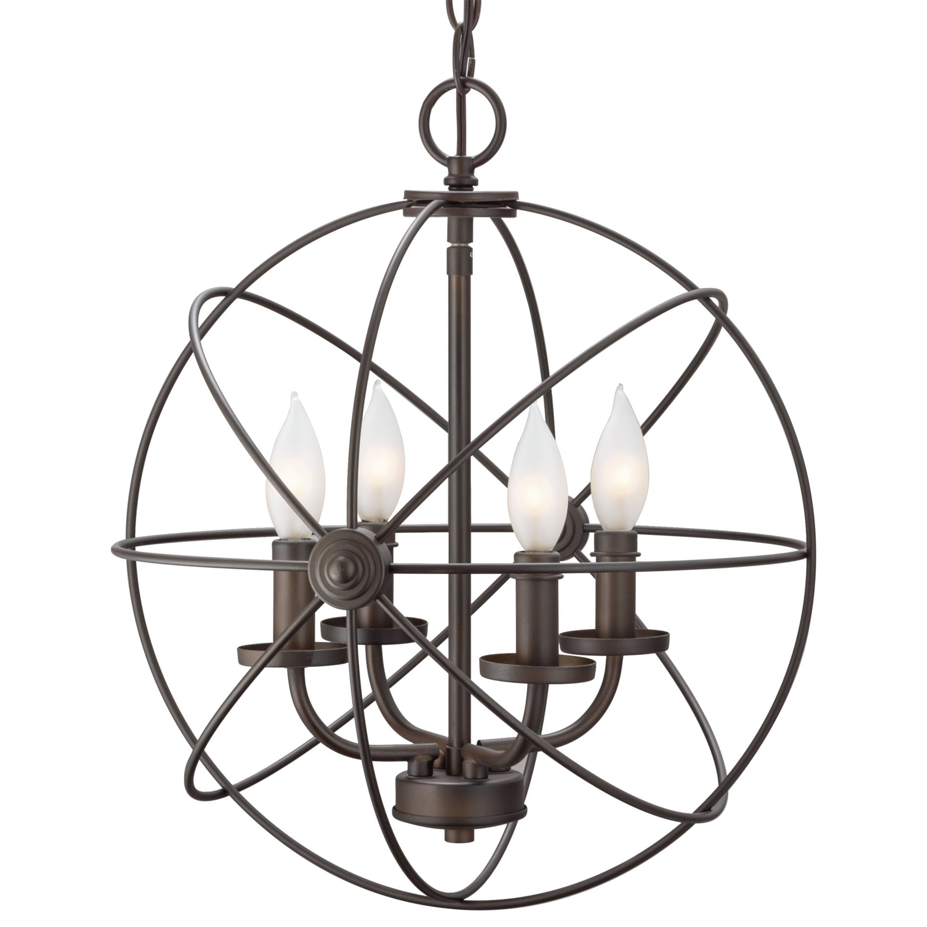 Kira Home Orbits II 15" 4Light Modern Rustic Armillary Sphere/Orb