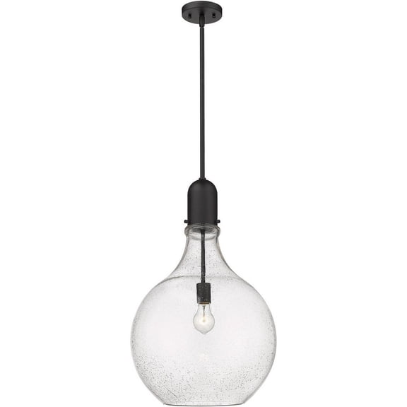 492-1S-BK-G584-16 Innovations Lighting Amherst - 1 Light Pendant In Industrial Style-24.75 Inches Tall and 15.75 Inches Wide-Matte Black Finish-Seedy