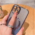 thumbnail image 4 of Compatible with iPhone 13 Magnetic Gardient Glitter Case, Plating Bling Cute Case with MagSafe for Women Girls Full Camera Protector Back Cover for iPhone 13 6.1'' Blue, 4 of 13