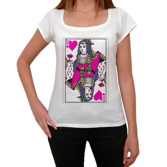Women's Graphic T-Shirt Card Game Queen Of Hearts Eco-Friendly Ladies Limited Edition Short Sleeve Tee-Shirt Vintage Birthday Gift Novelty