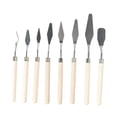 thumbnail image 1 of 8 Pieces Painting Knives Set with Smooth Edges & Wooden Handle Versatile Palette, 1 of 8