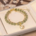 thumbnail image 6 of GROFRY Glass Beads Bracelet for Women Tulip Pendant Bracelet Adjustable Alloy Bracelet Female Jewelry Birthday Valentine Gift for Wife Girlfriend Her, 6 of 8
