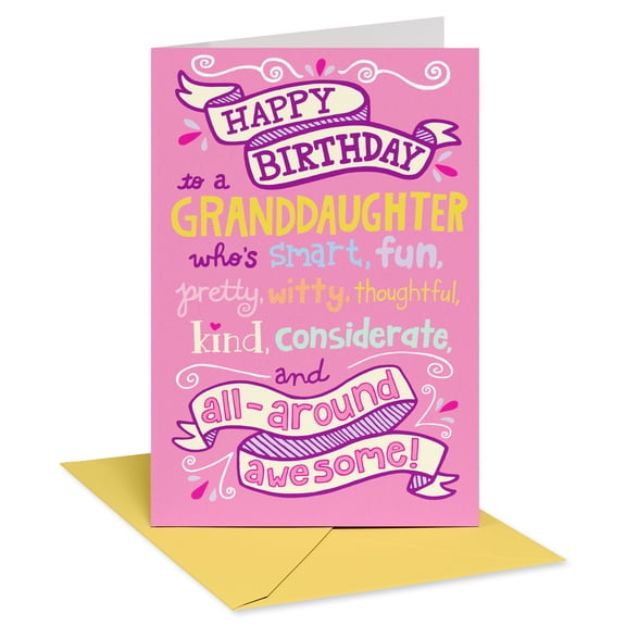 American Greetings Birthday Card for Granddaughter (Smart, Fun, Awesome)