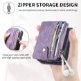 thumbnail image 4 of ELEHOLD Leather Wallet Case for Samsung Galaxy Z Flip 7 2025, Detachable Card Holders Zipper Pocket Kickstand Function Premium PU Leather Shockproof Protective Cover for Samsung Z Flip7,Purple, 4 of 13