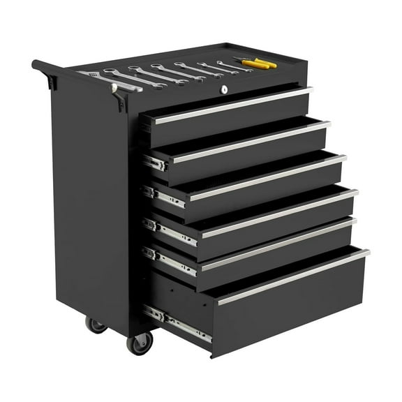 Home Rolling Tool Chest Metal Tool Box with Wheels Tool Cabinet Portable Tool Box with Wheels 6 Drawers Multifunctional Tool Cart with Wheels Craftsman Tool Chest